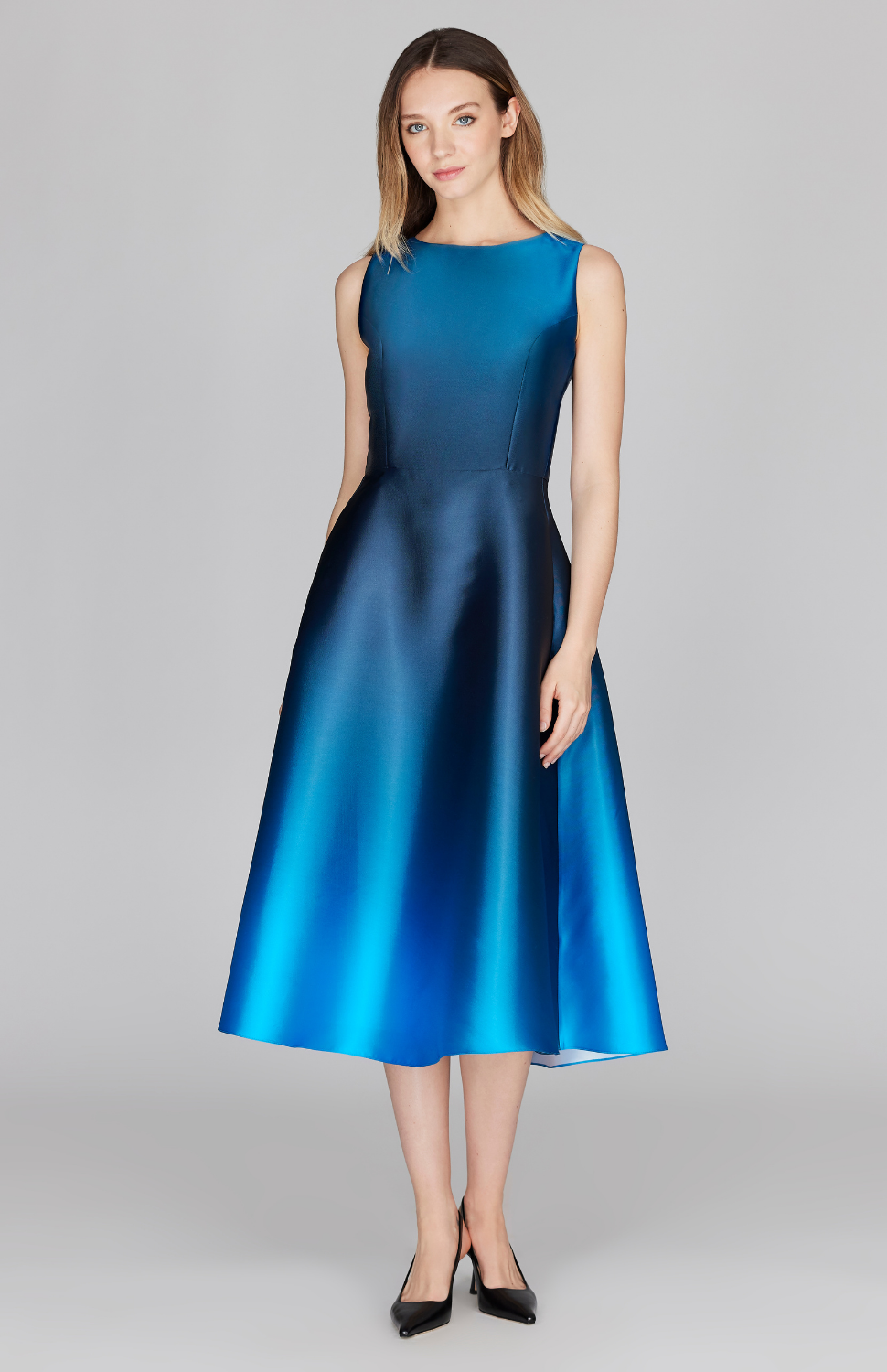 Gradient Print Sleeveless Fit & Flare Dress Mi Jong Lee Gradient Print Sleeveless Fit & Flare Dress Mi Jong Lee