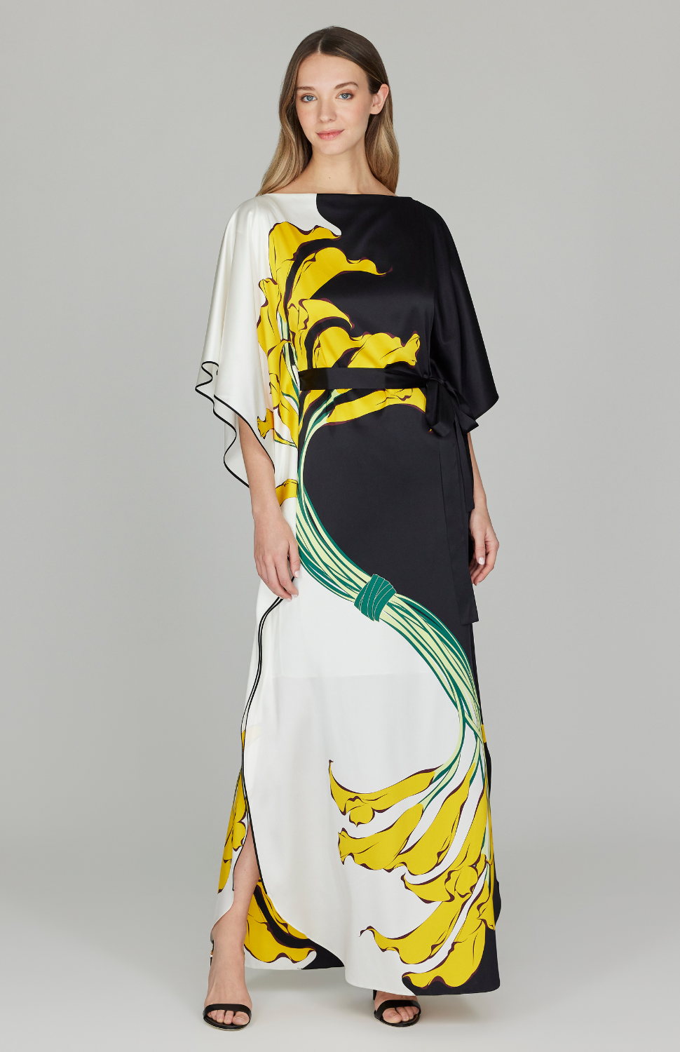 chinese dress ladies Calla Lily Cascade Gown w/ Belt – Mi Jong Lee