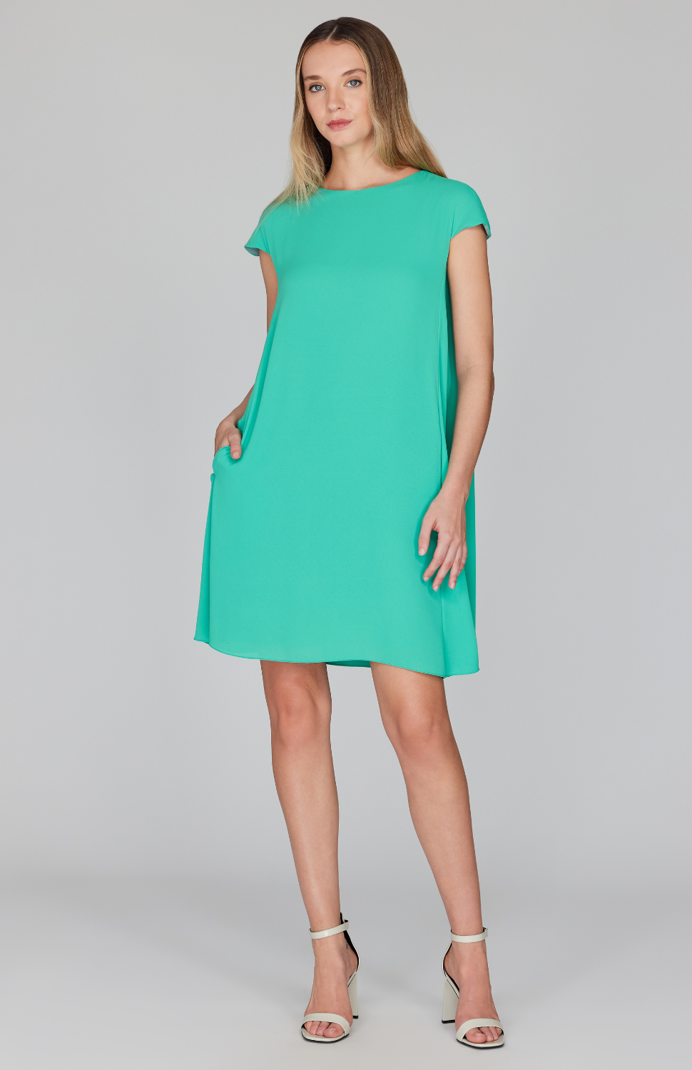 green emerald velvet dress Cold Shoulder Trapeze Dress – Cotton Candy LA main image 0