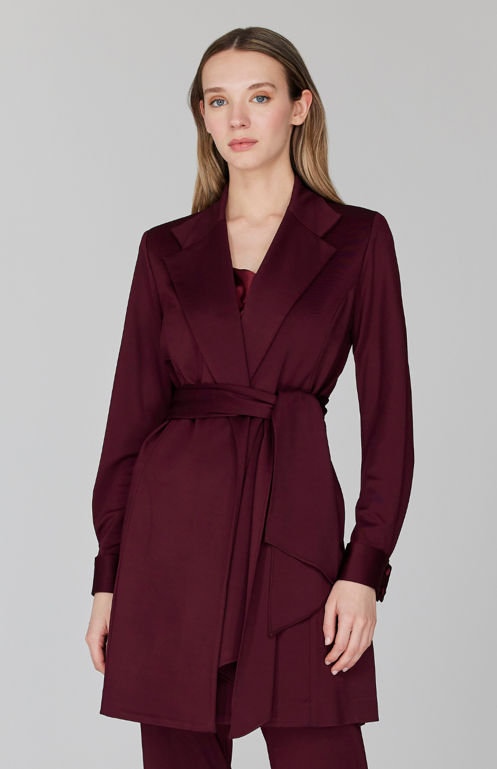 Matte Jersey Trench Coat w/ Belt – Mi Jong Lee