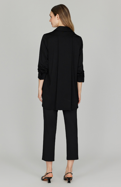 Matte Jersey Oversized Collared Shirt