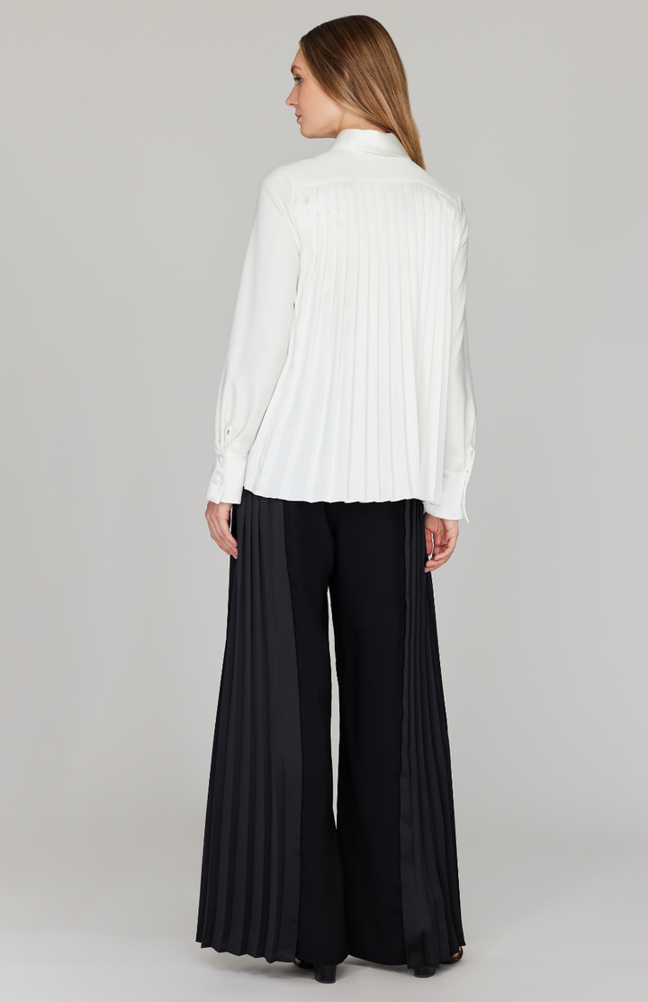 Pleat Back Collared Shirt