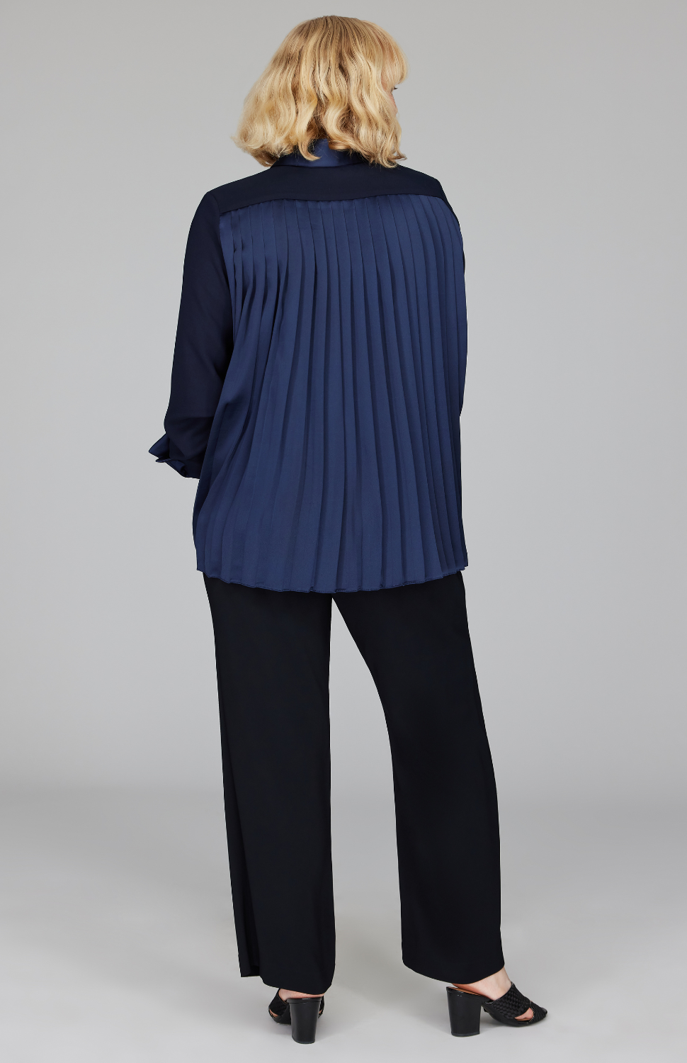 Pleat Back Collared Shirt