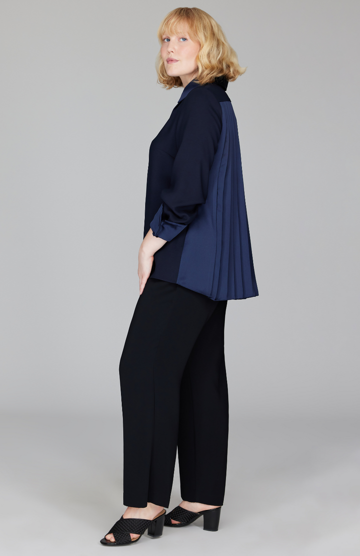 Pleat Back Collared Shirt