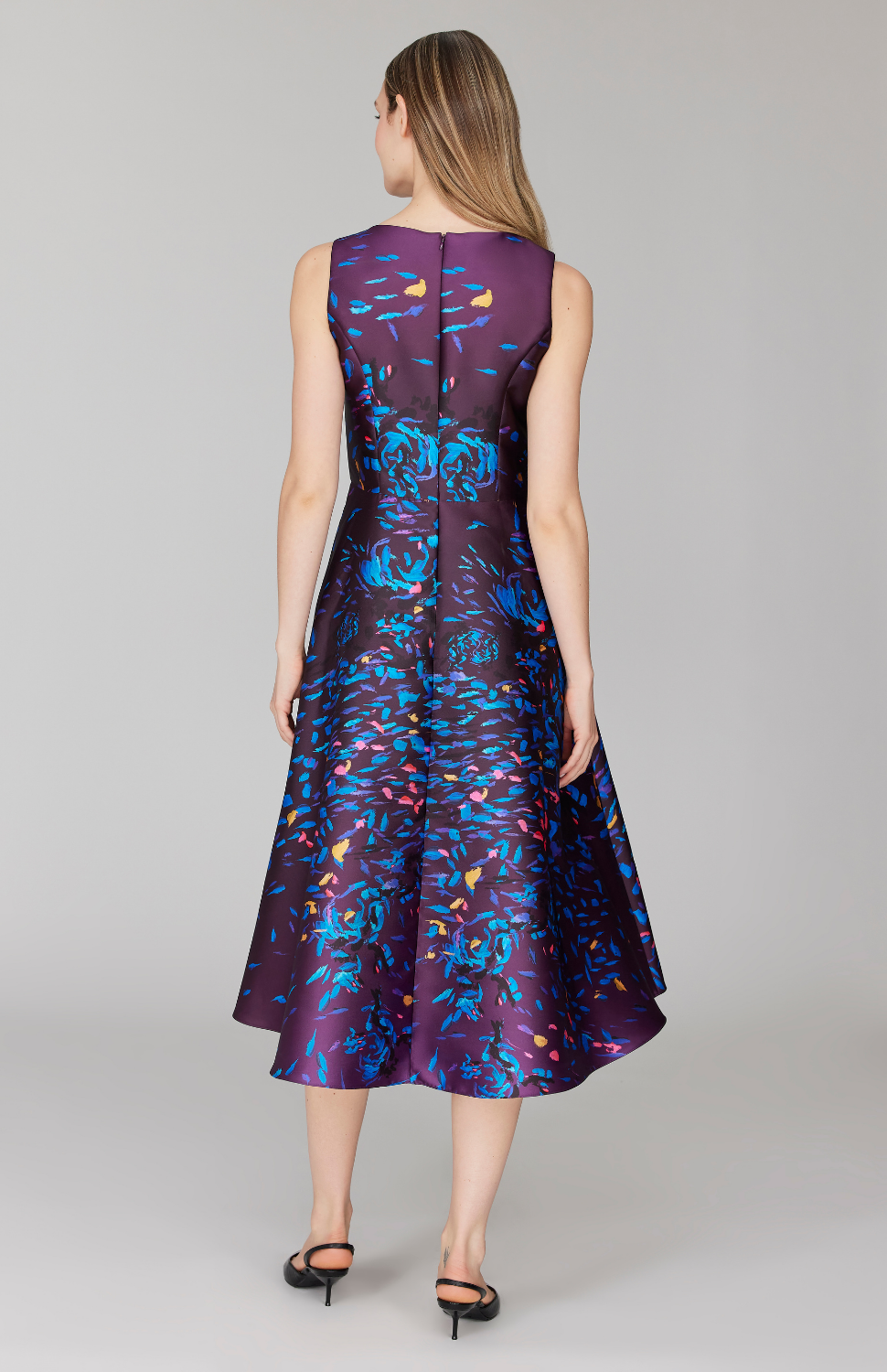 Paint Dot Print Sleeveless Fit & Flare Dress