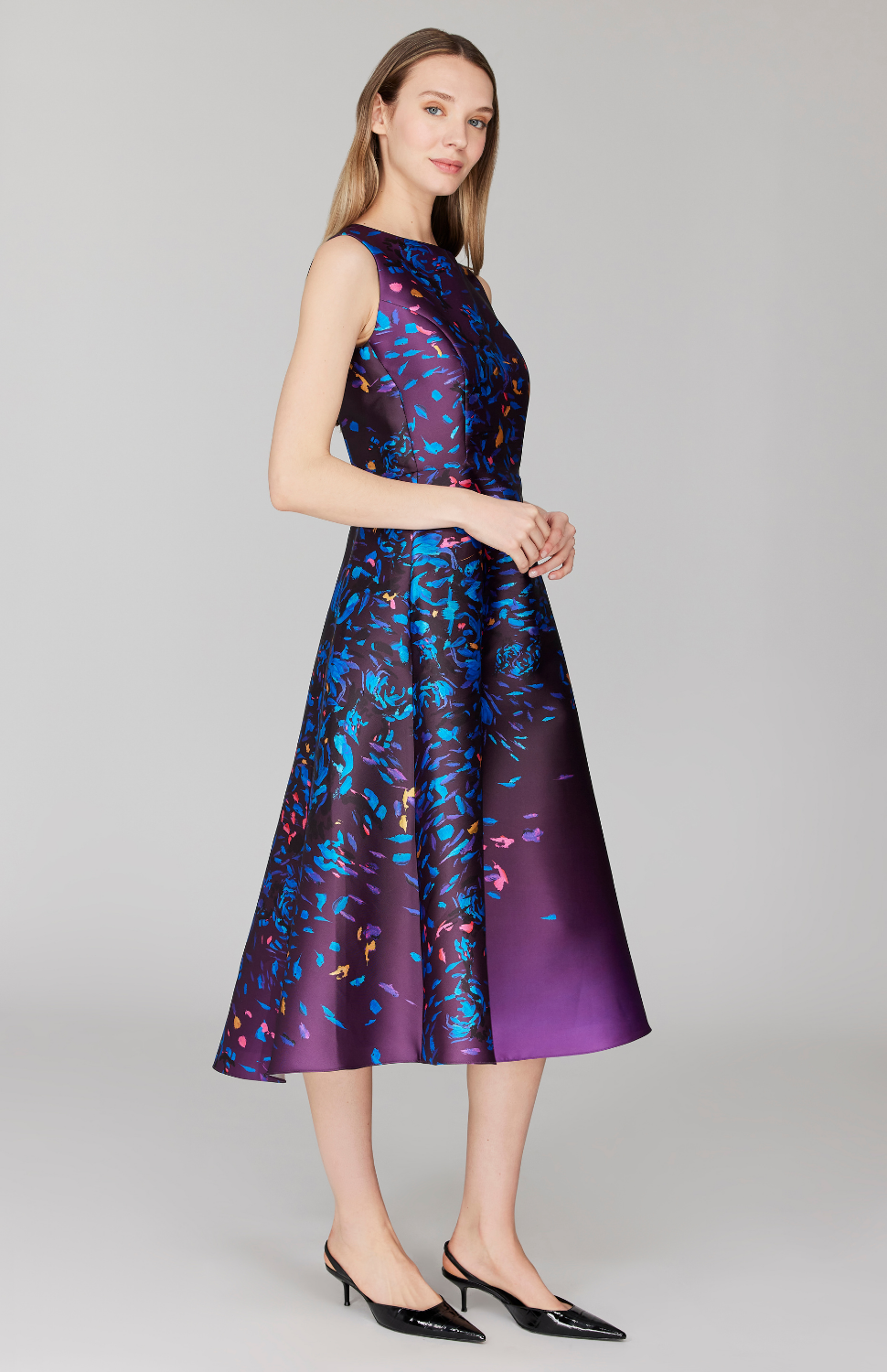 Paint Dot Print Sleeveless Fit & Flare Dress