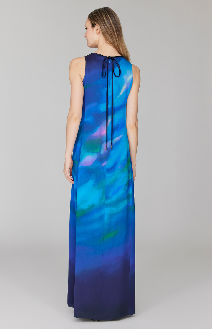 Mountainscape Trapeze Gown w/ Satin Bias
