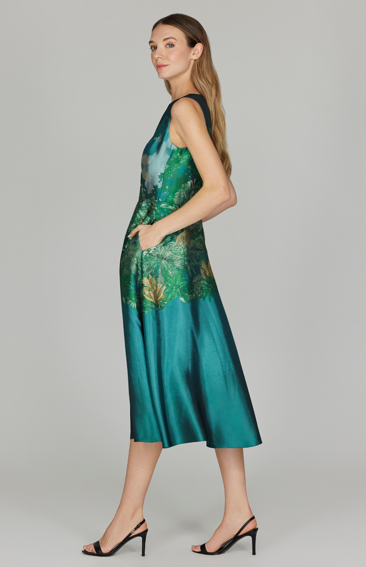 Rainforest Jacquard Fit & Flare Dress