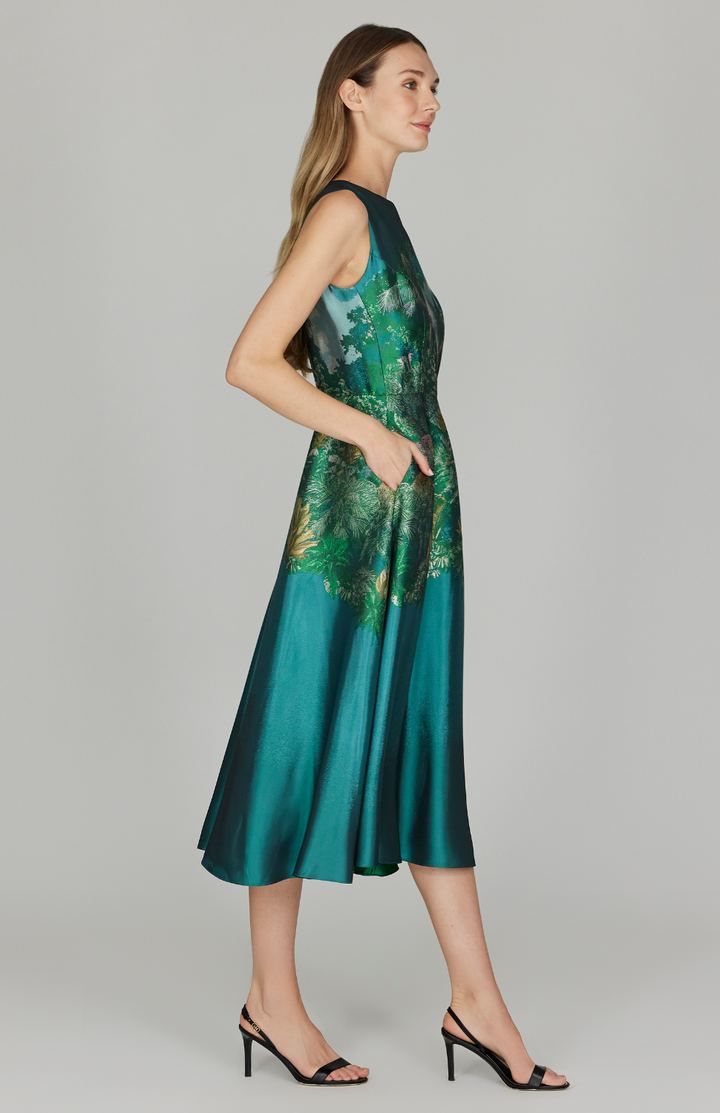 Rainforest Jacquard Fit & Flare Dress