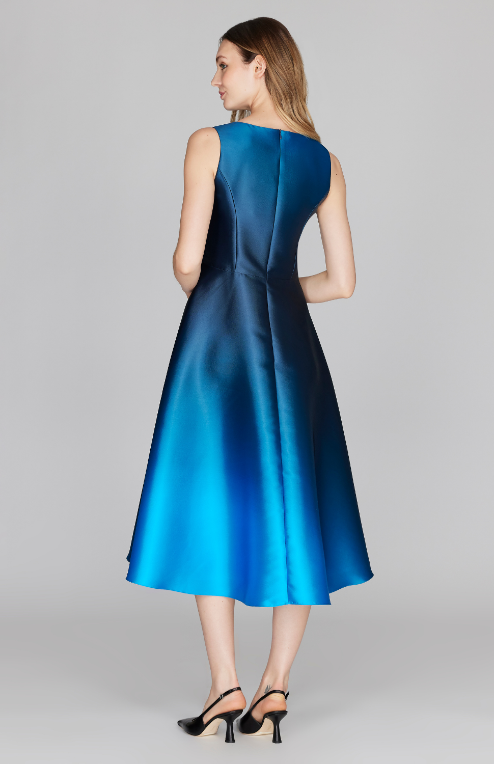 Gradient Print Sleeveless Fit & Flare Dress Mi Jong Lee Gradient Print Sleeveless Fit & Flare Dress Mi Jong Lee