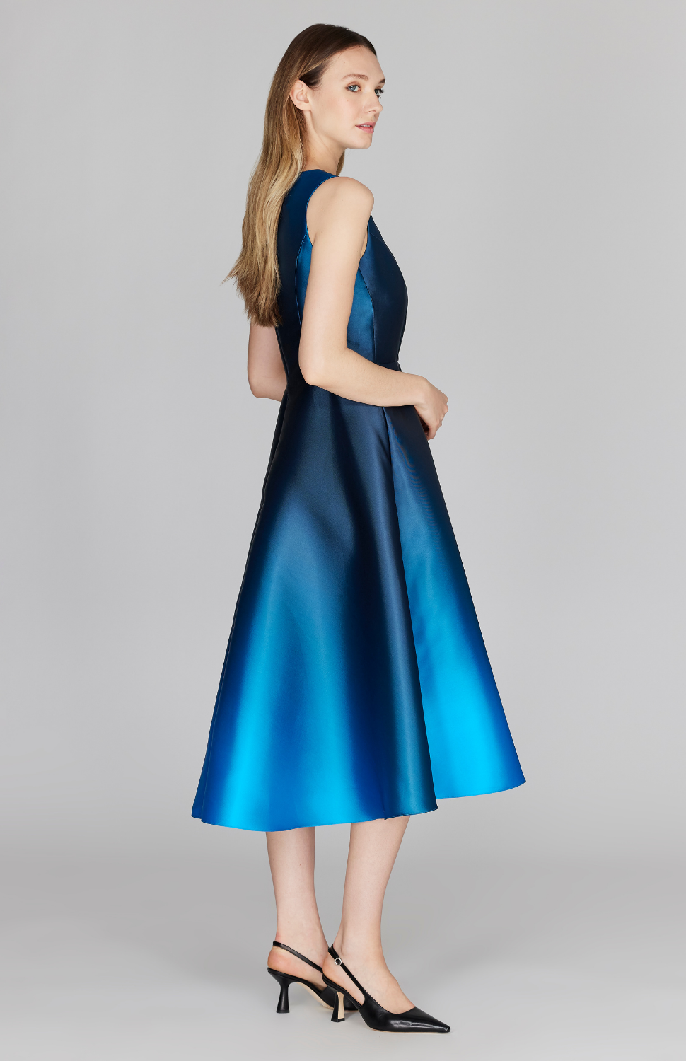 Gradient Print Sleeveless Fit & Flare Dress Mi Jong Lee Gradient Print Sleeveless Fit & Flare Dress Mi Jong Lee