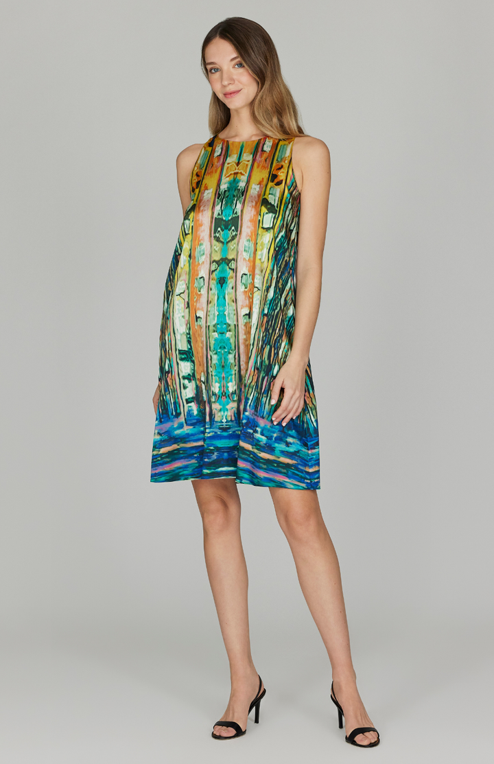 Water Reflection Short Trapeze Dress