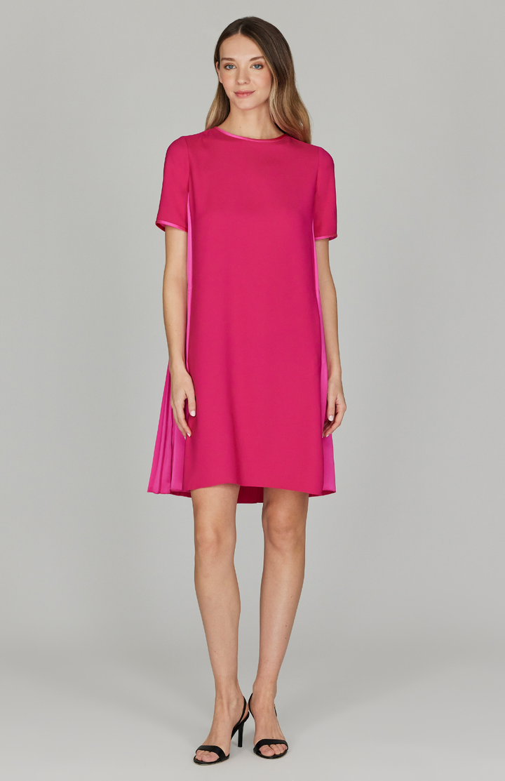 Short Sleeve Pleat Back Dress