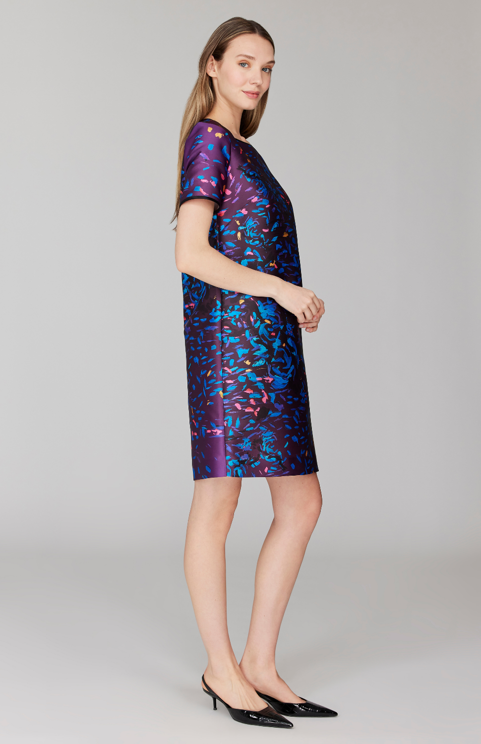 short sleeve shift dresses Cabana Life - Harbor Dress - Blue 76% Polyester 22% Rayon 2% Spandex Zip Up Short Sleeve Shift