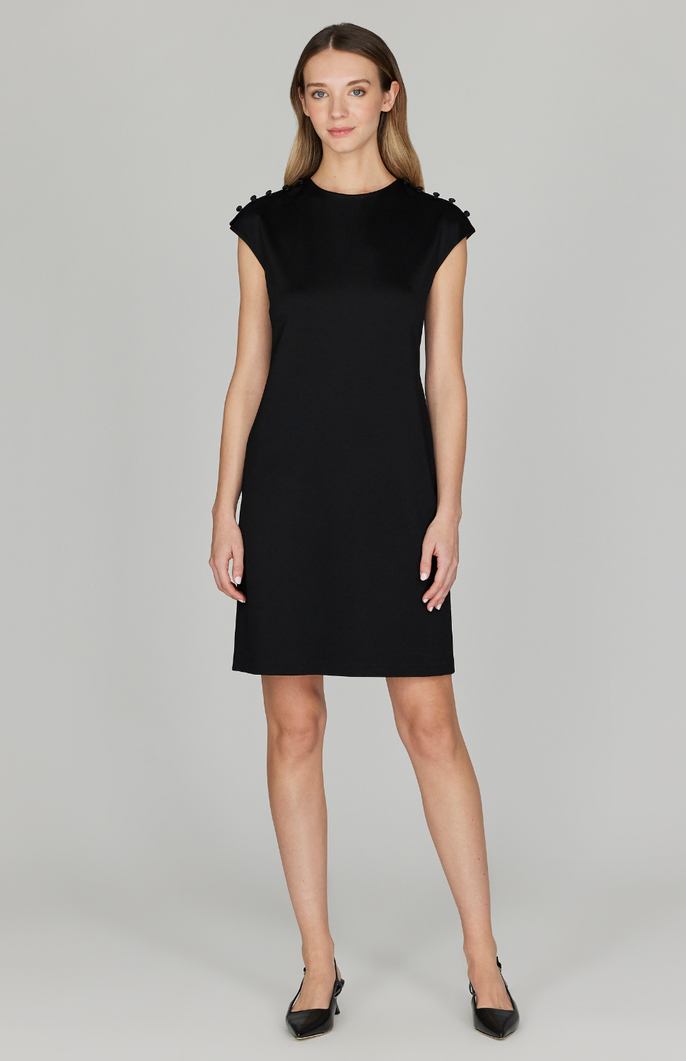 matte jersey cocktail dress Johanna Sheer Matte Jersey 3/4 Sleeve Dress