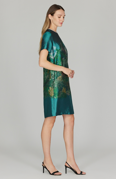PREORDER Rainforest Jacquard Short Shift Dress