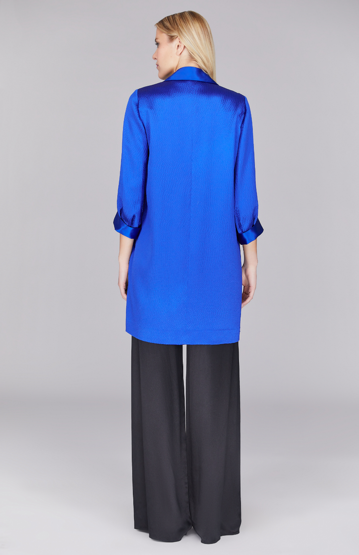 Hammered Satin Oversized Jacket w/ Belt