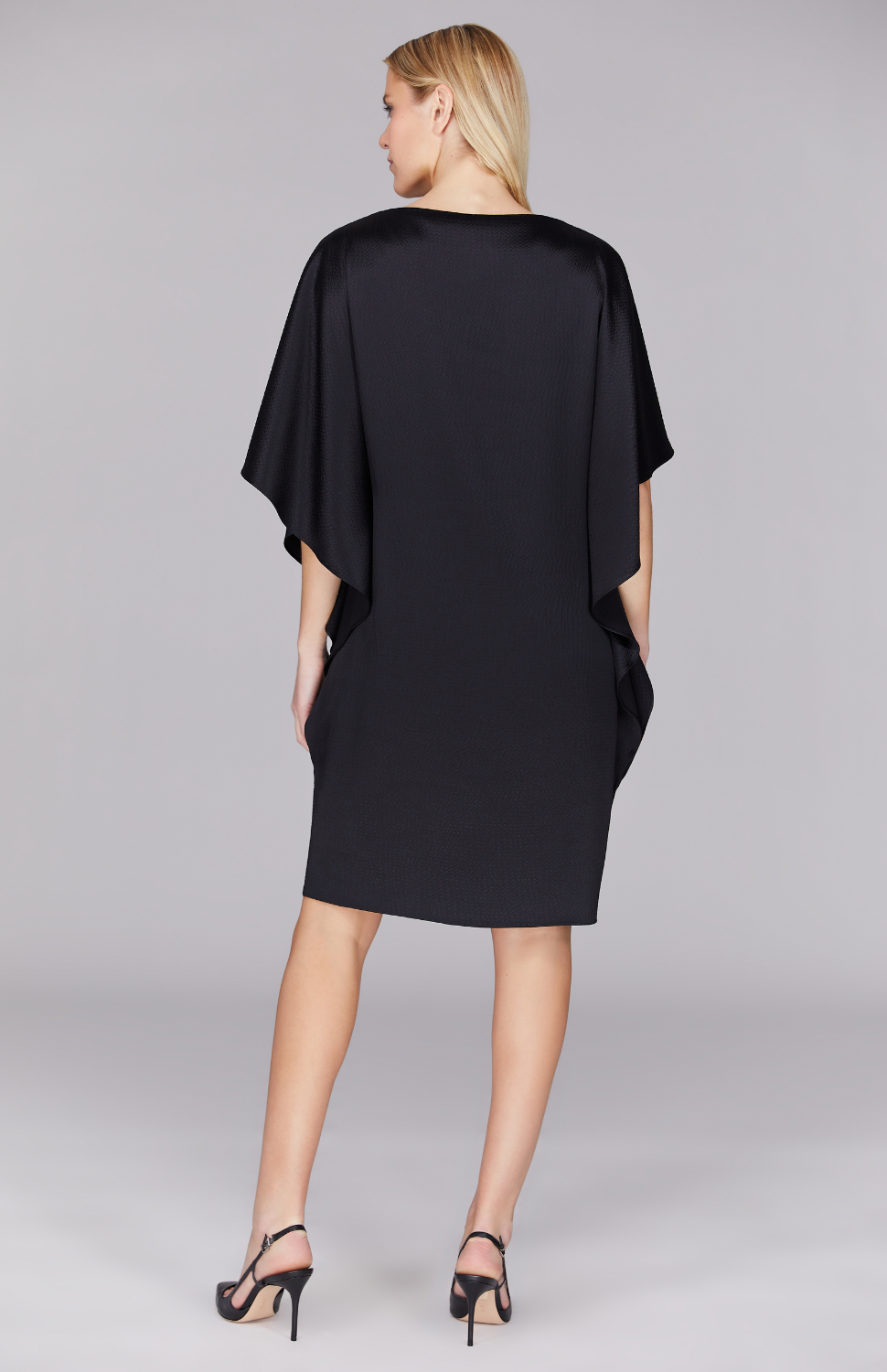 Hammered Satin Short Dress w/ Belt