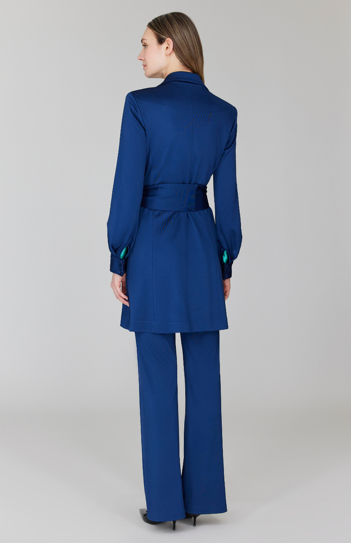 Matte Jersey Trench Coat w/ Belt