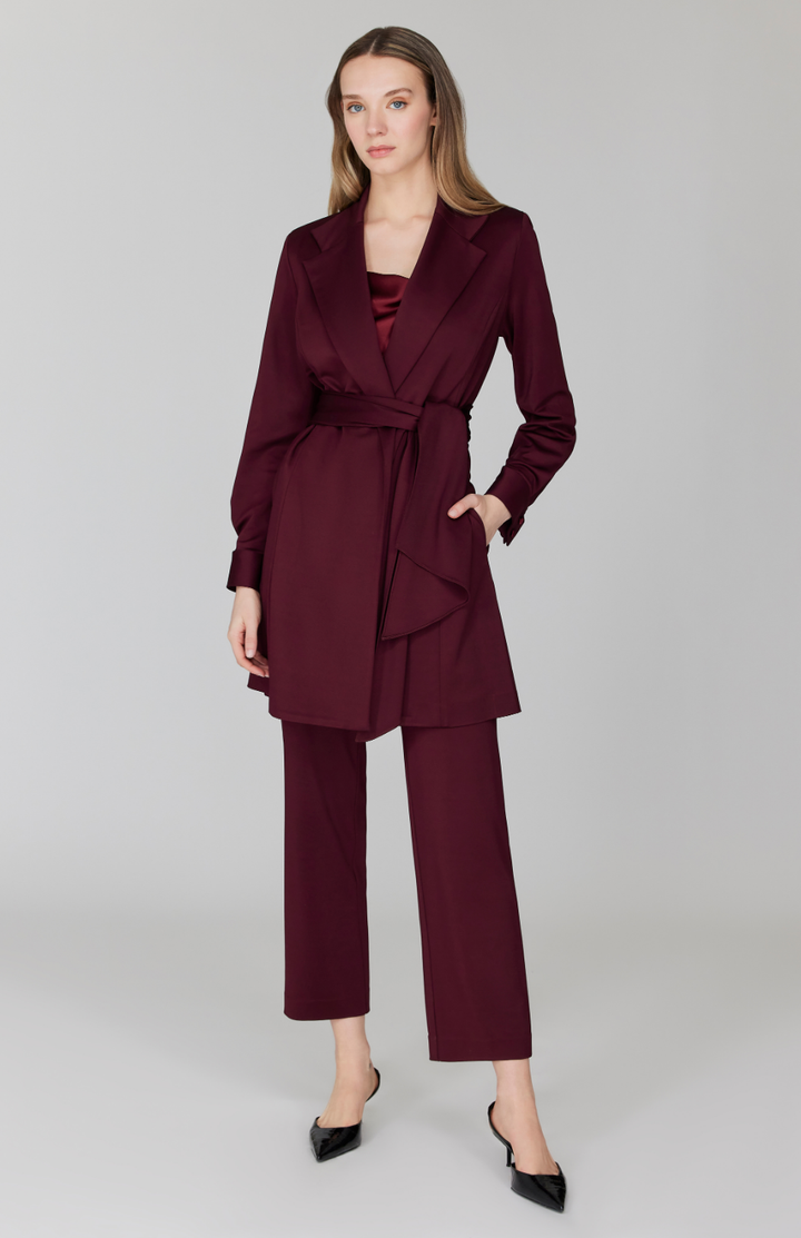 Matte Jersey Trench Coat w/ Belt