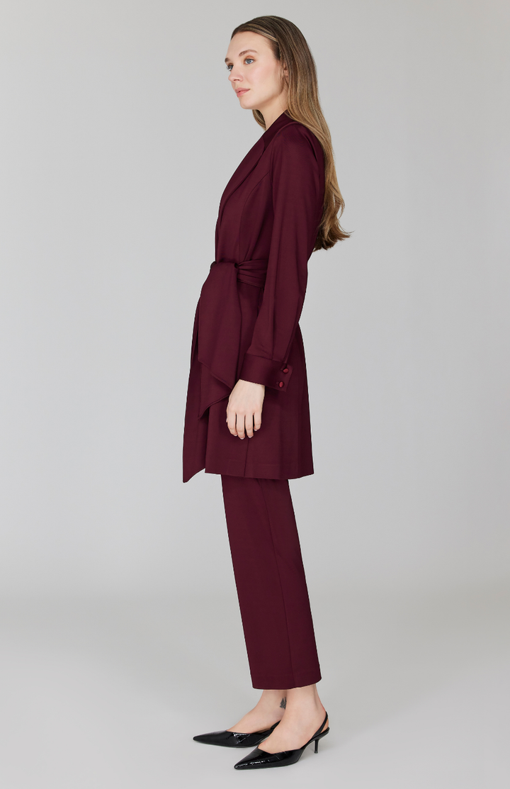 Matte Jersey Trench Coat w/ Belt