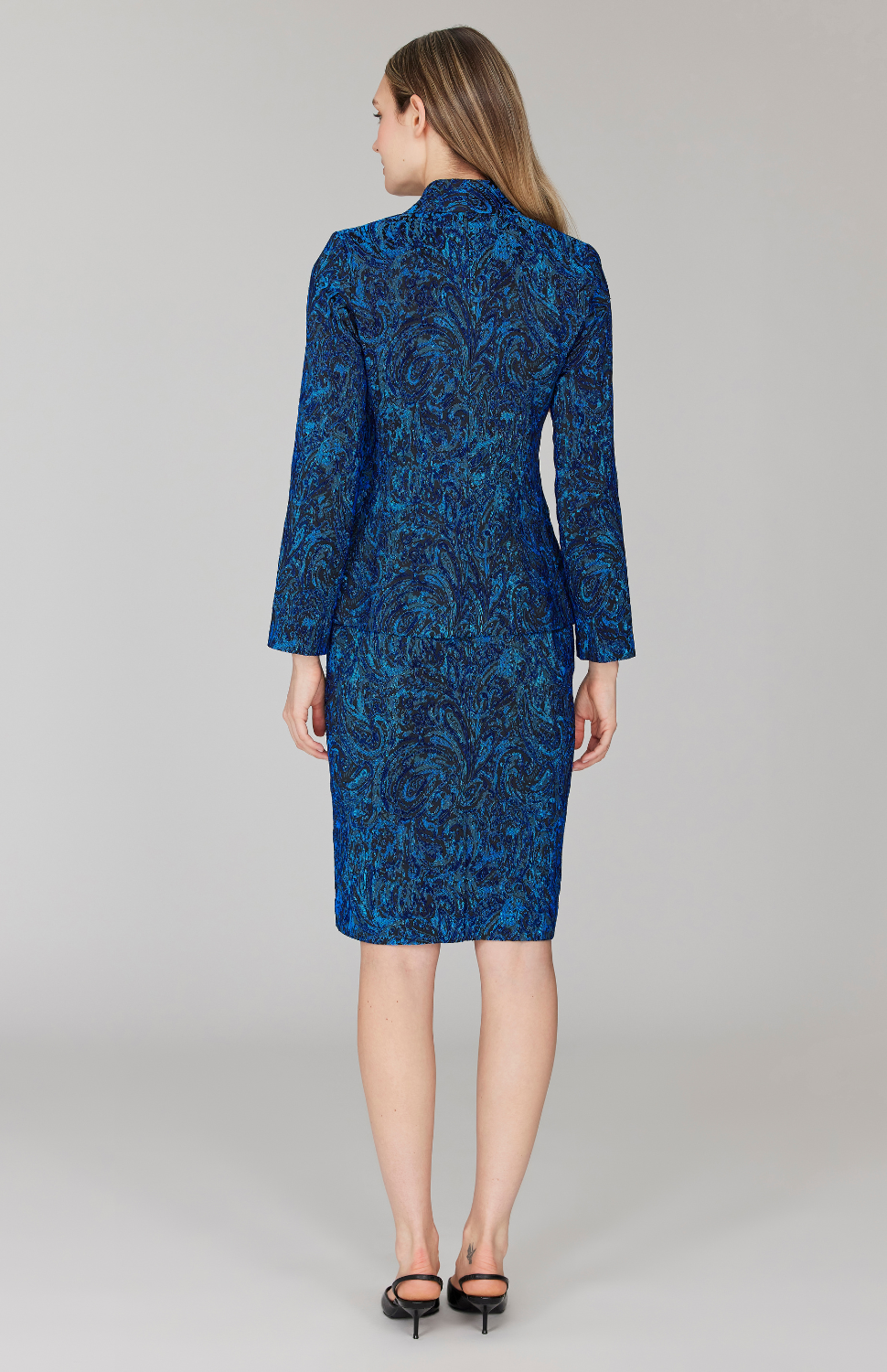 Paisley Stretch Jacquard Fitted Jacket