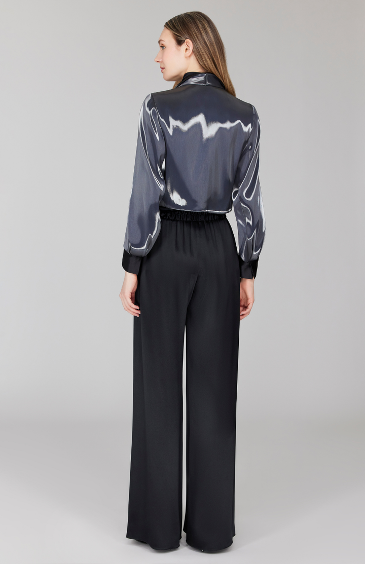 Liquid Organza Short Jacket w/ Pleated Sleeve