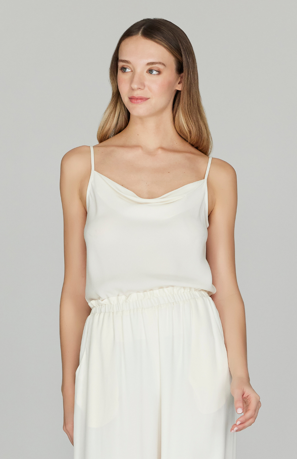 Silk Georgette Drape Front Camisole
