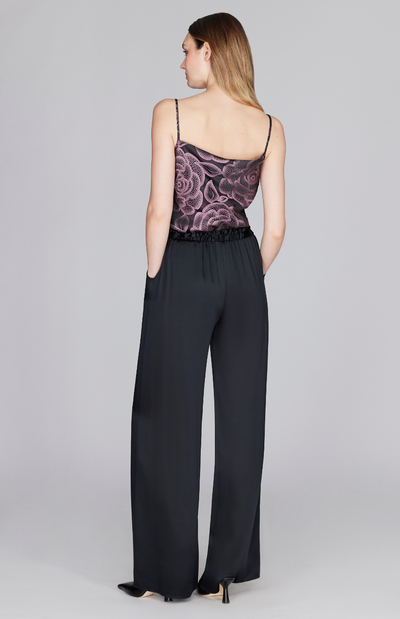 Rose Dot Jacquard Drape Front Camisole