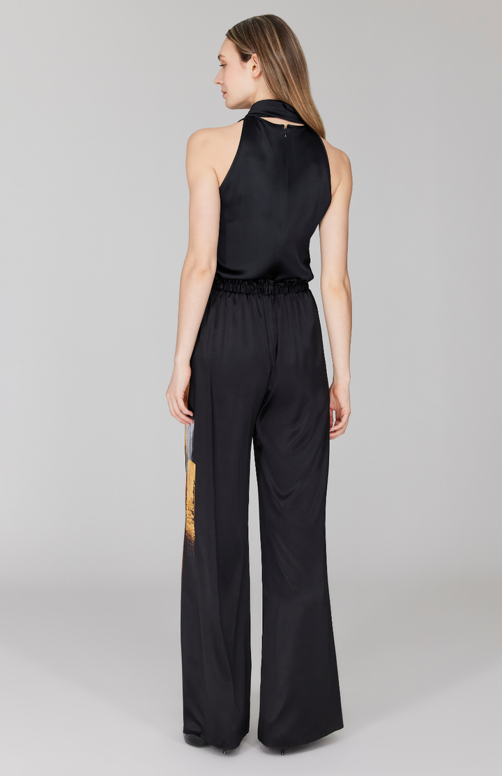 Brush Stroke Print Pajama Pant w/ Elastic Waistband