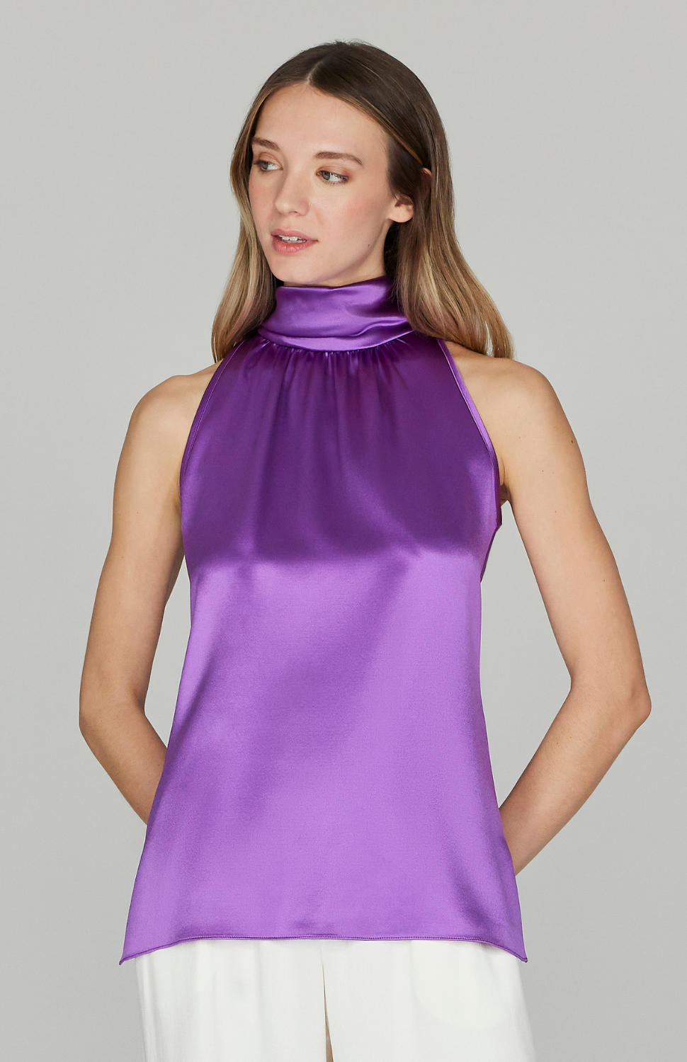 Satin Tie Neck Top