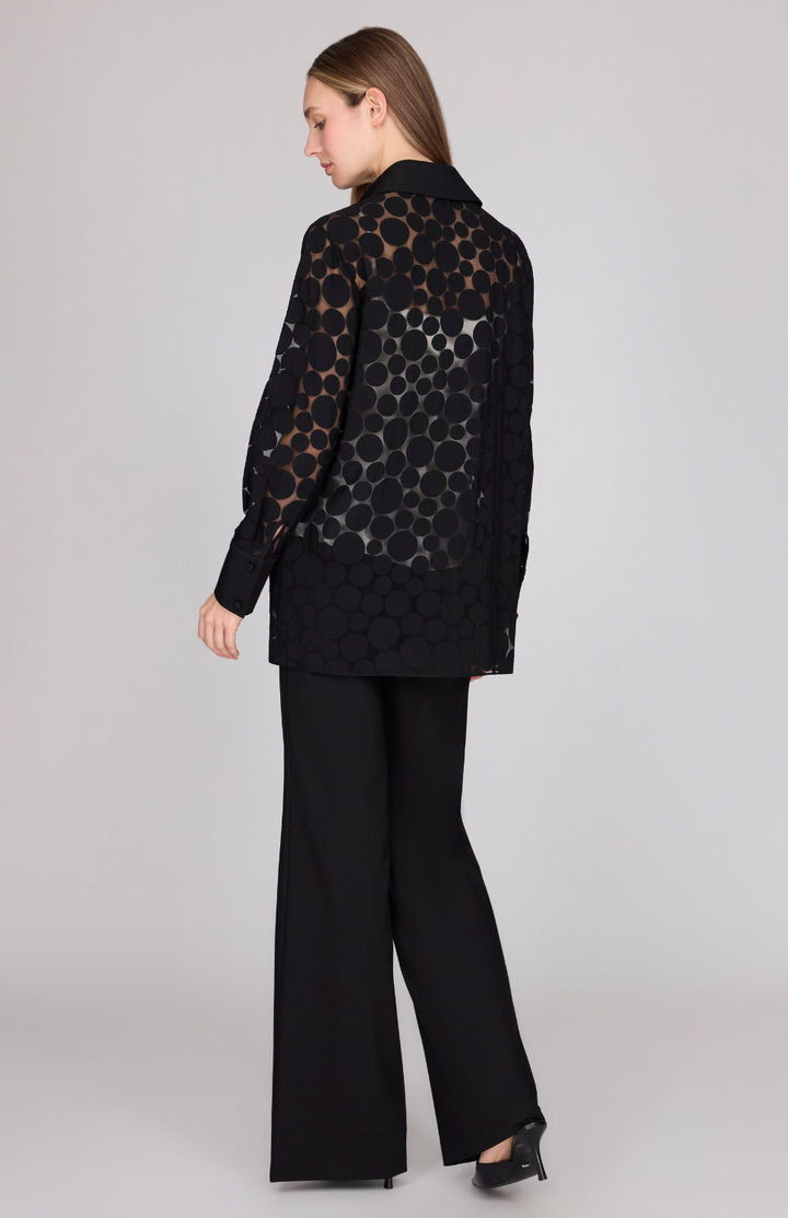Sheer Dot Boyfriend Shirt