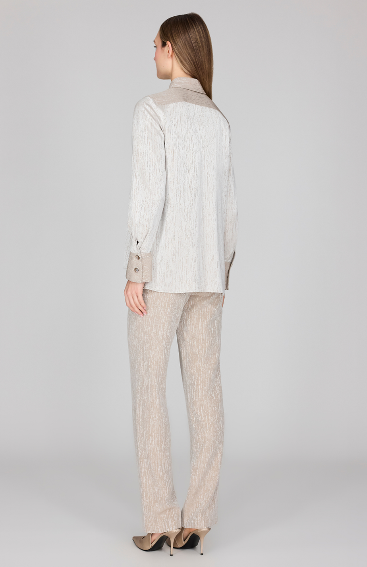 Broken Line Jacquard Straight Leg Pant w/ Back Zip