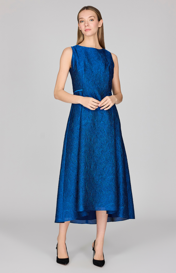 Textural Organza Sleeveless Fit & Flare Dress