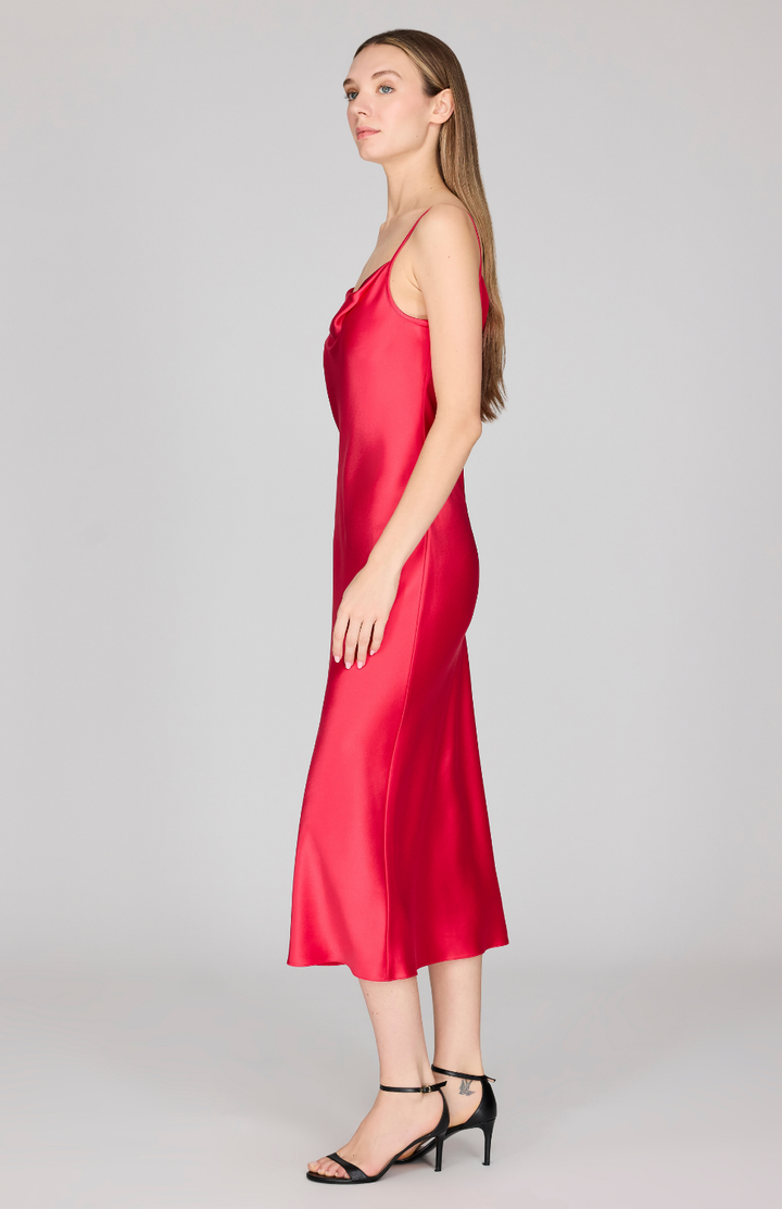 Satin Drape Front Camisole Dress