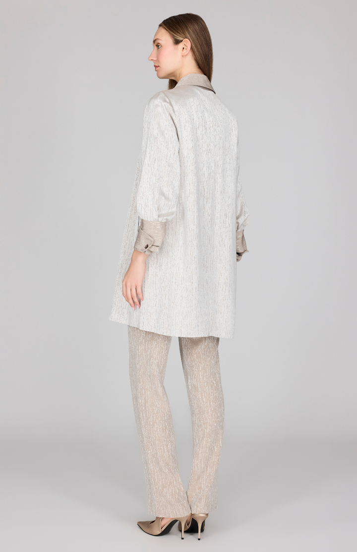 Broken Line Jacquard Oversized Jacket w/ Belt