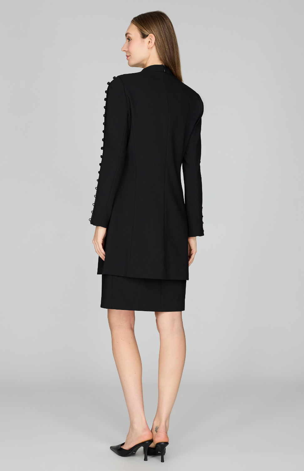 Lightweight Stretch Base Duster Jacket w/ Button Detail