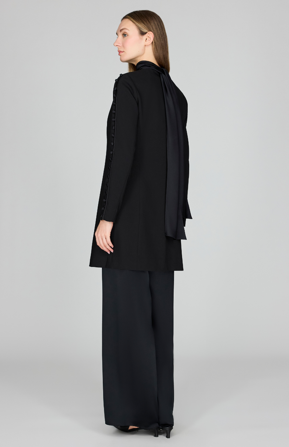 Lightweight Stretch Base Duster Jacket w/ Button Detail