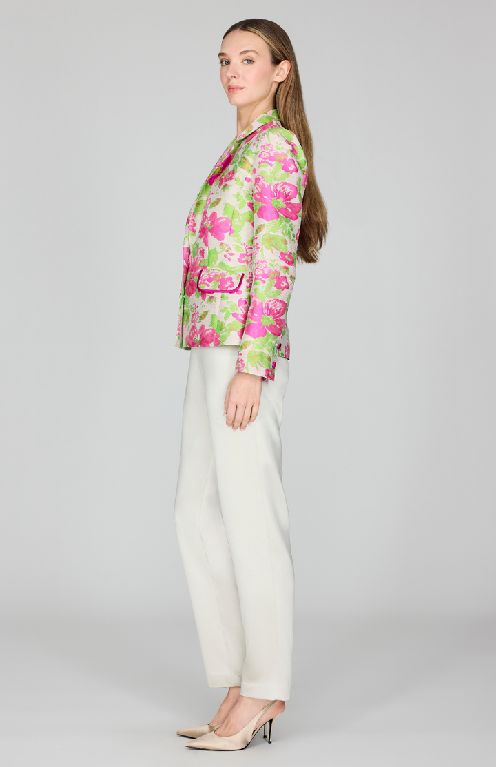 Garden Jacquard Short Fitted Blazer