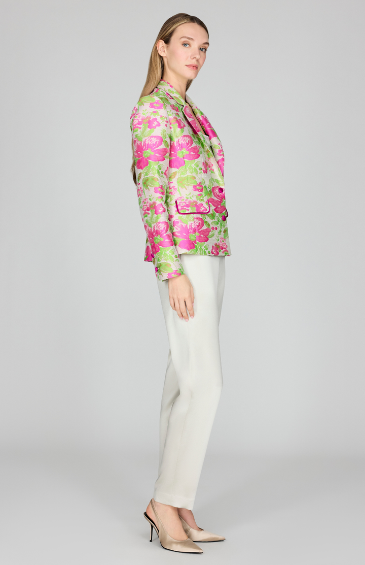 Garden Jacquard Short Fitted Blazer