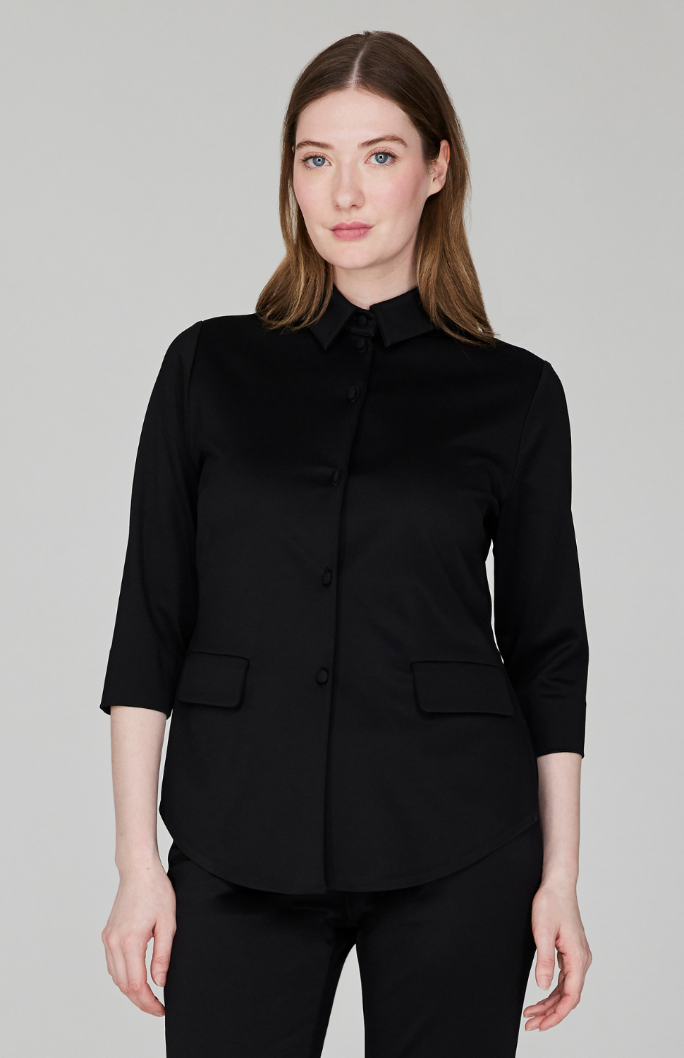 Matte Jersey Fitted Shirt Jacket