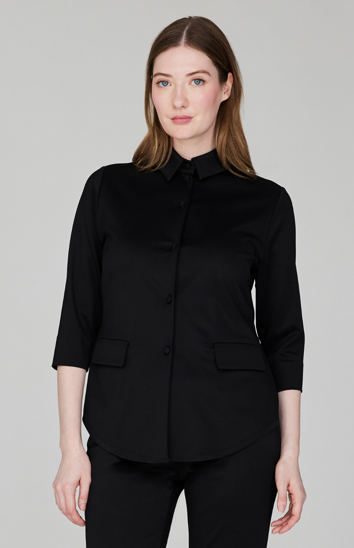 Matte Jersey Fitted Shirt Jacket
