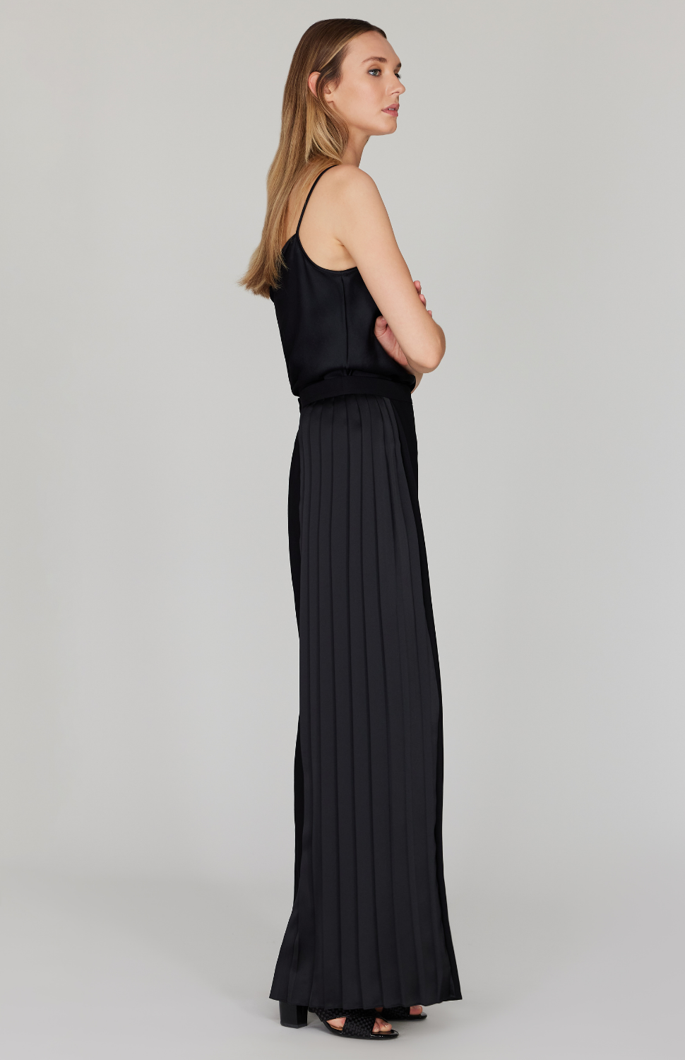 Wide Leg Pant w/ Side Pleat