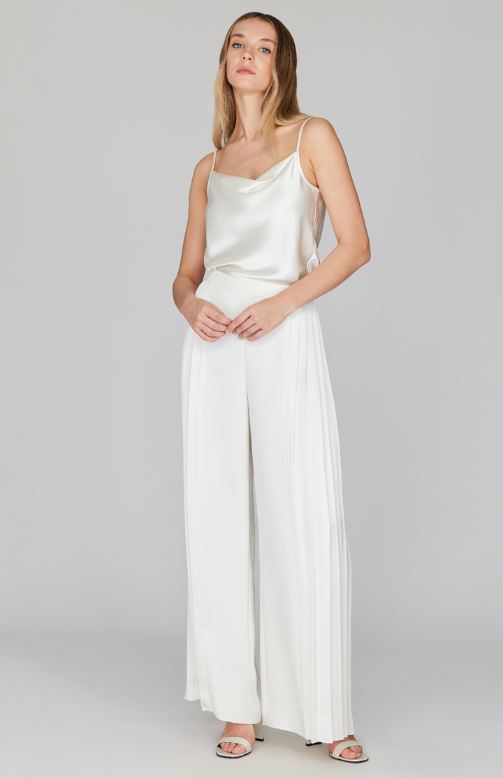 Wide Leg Pant w/ Side Pleat