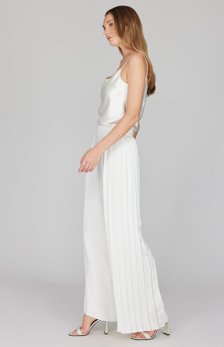 Wide Leg Pant w/ Side Pleat
