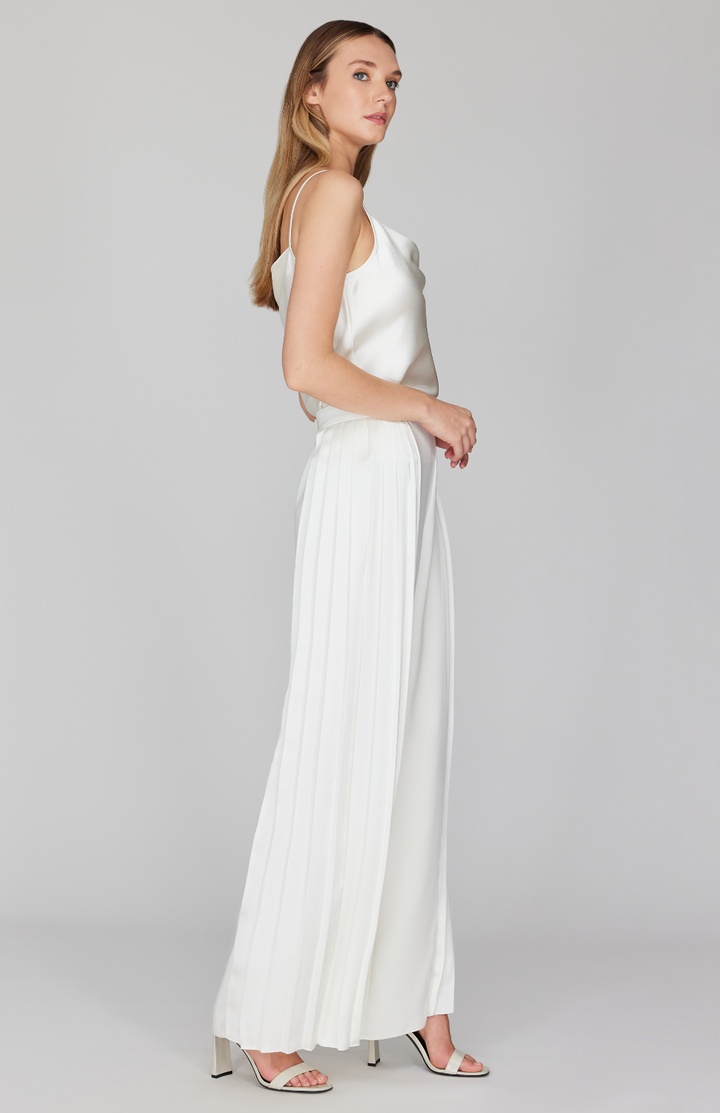 Wide Leg Pant w/ Side Pleat