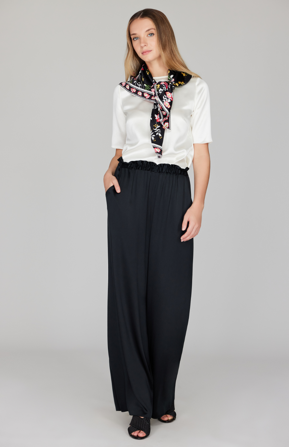 Bramble Silk Square Scarf w/ Hand Rolled Hem