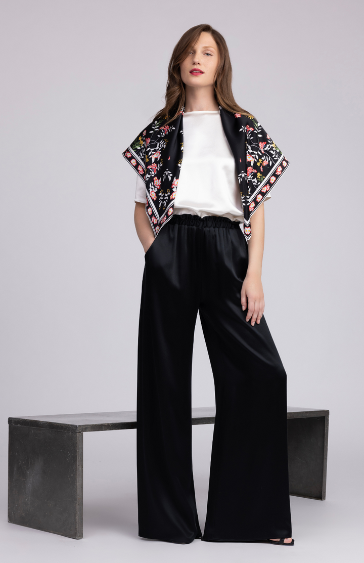 Bramble Silk Square Scarf w/ Hand Rolled Hem