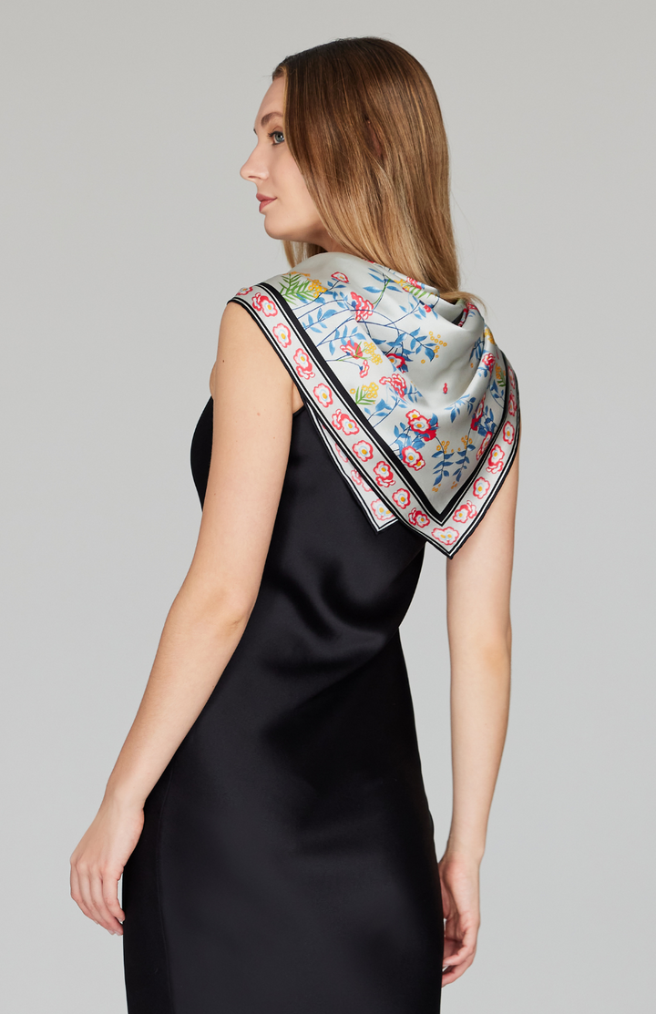 Bramble Silk Square Scarf w/ Hand Rolled Hem