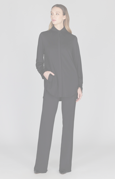 Matte Jersey Oversized Collared Shirt